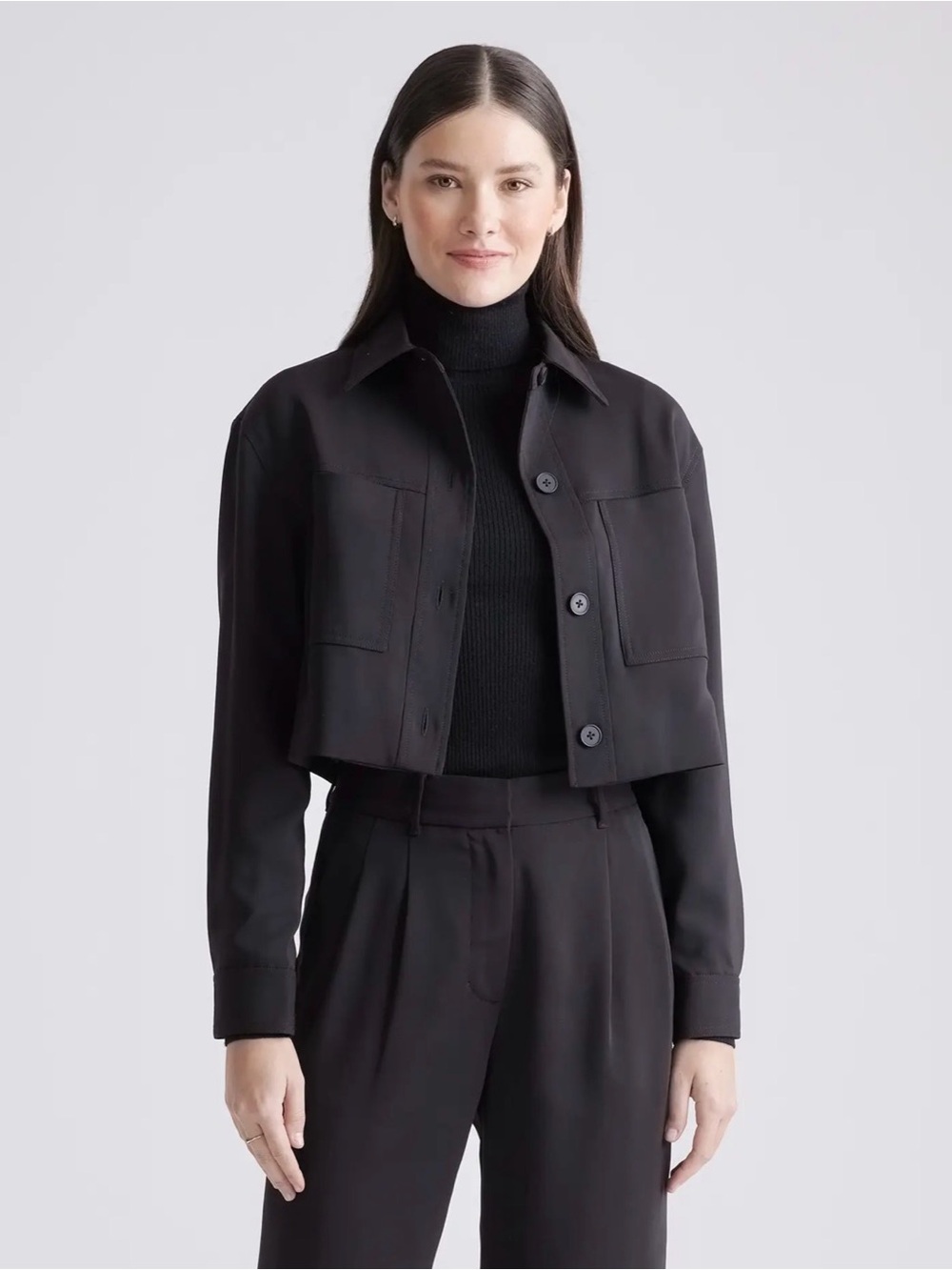 Quince cropped jacket - XS black